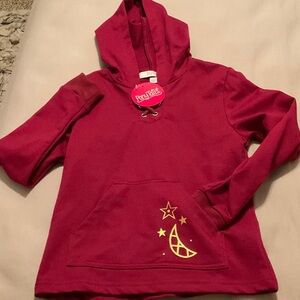 Playtime Kids Burgundy Hoodie with Gold Moon Design
